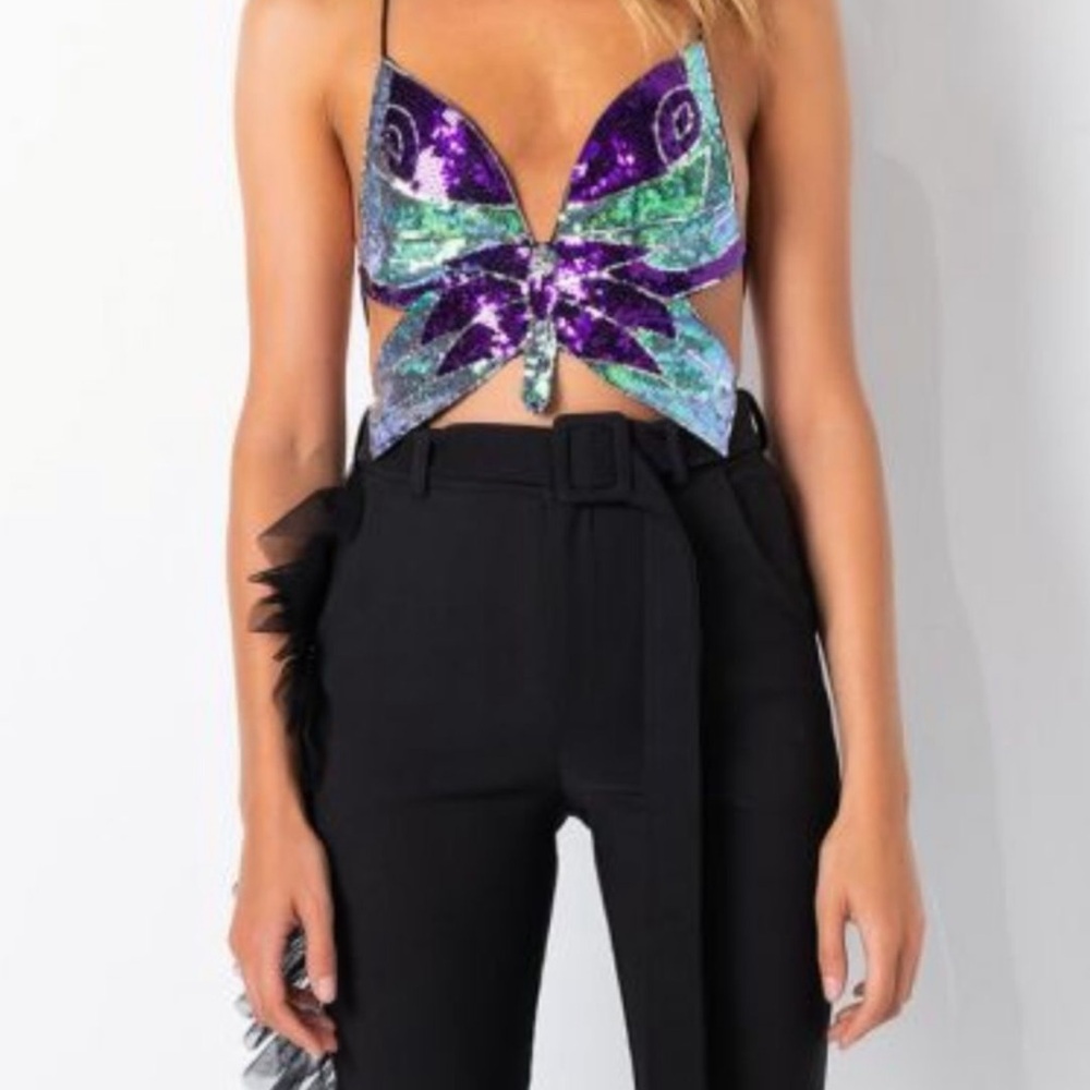 Butterfly sequin top
